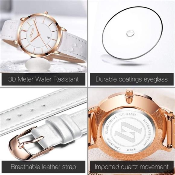 Women\'s Watches for Ladies Female Wrist Watch Leather Band Waterproof Thin main image 6